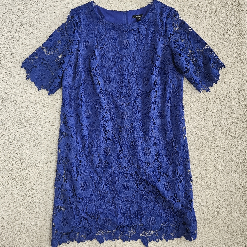 R&K Dress Royal Blue Sheath Short Sleeve Lace Crochet Womens 20W Wedding Guest